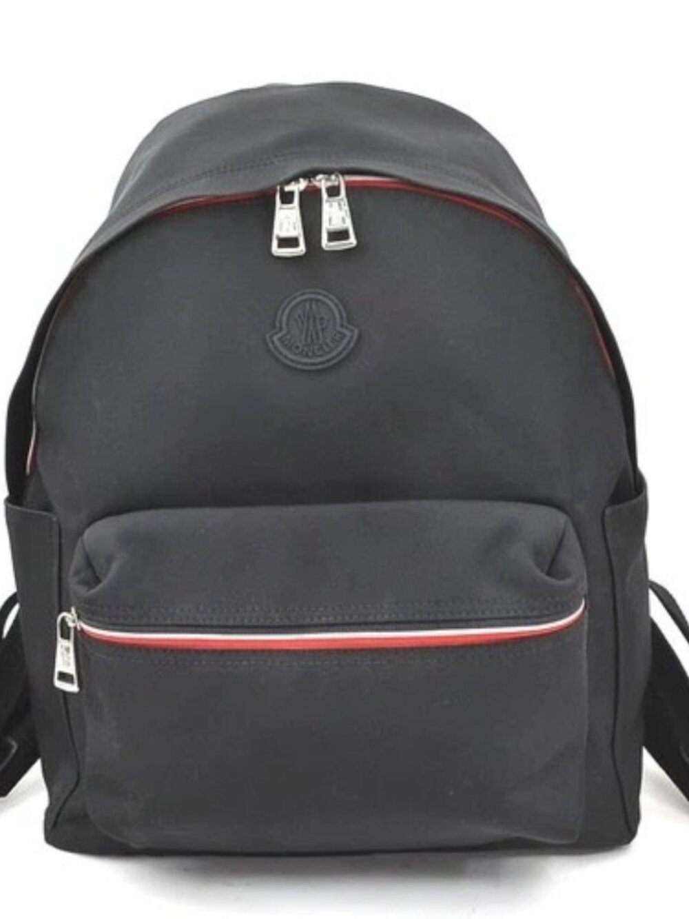 Auth MONCLER Backpack Black Nylon/Silvertone - h32243i